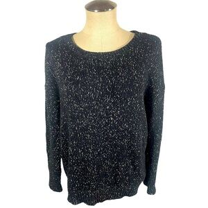 American Eagle Outfitters Vintage Boyfriend Black Metallic Knit Sweater Size XL